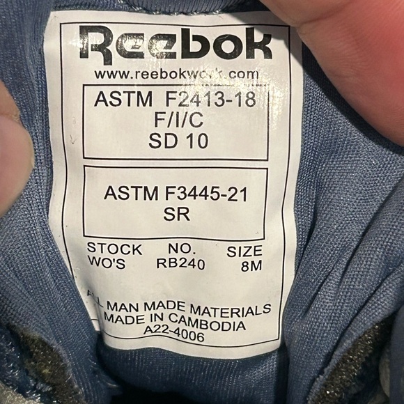 Reebok Womens Zig Elusion Heritage Blue Work Steel Toe ASTM Boots 8 M - Picture 7 of 9